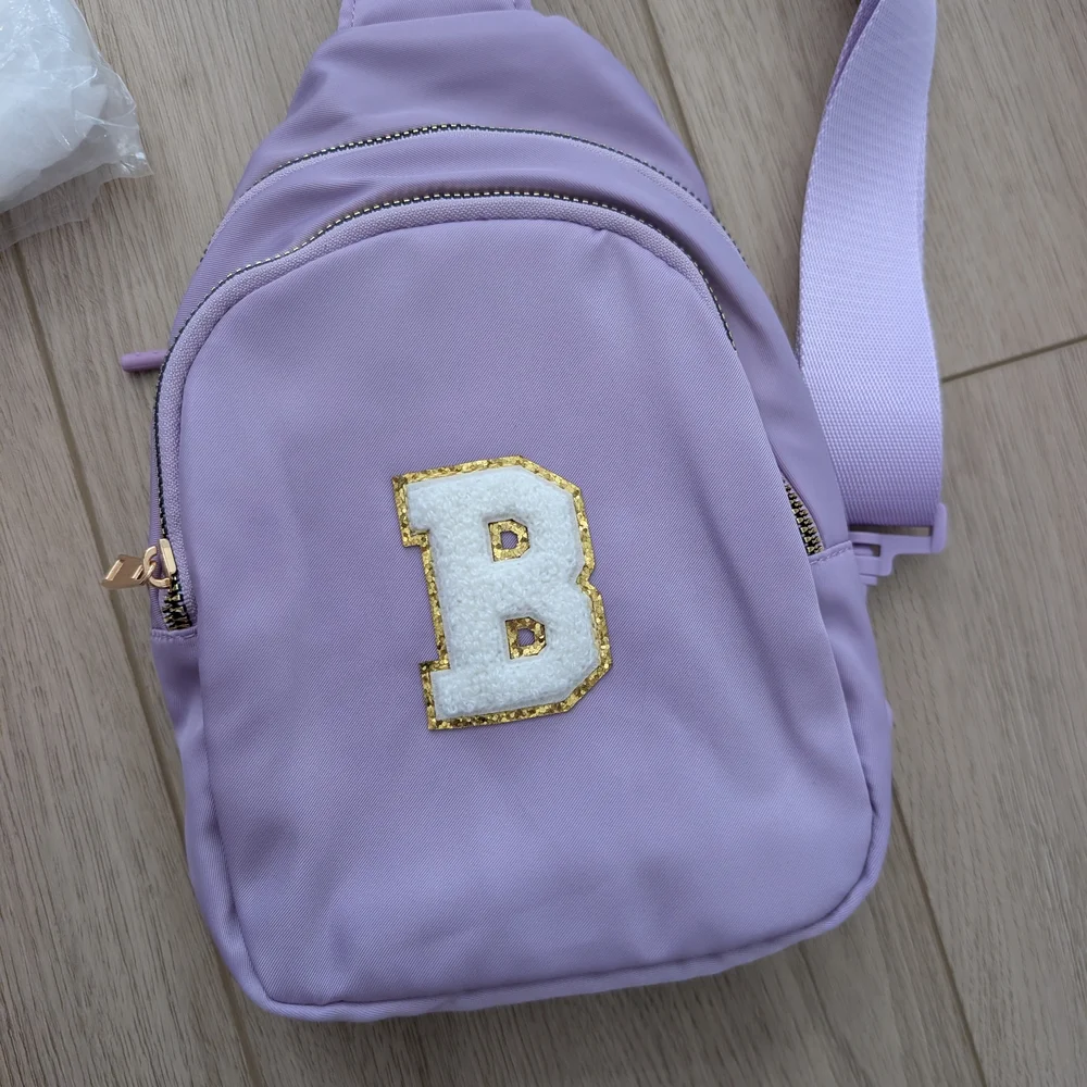 Lavender Sling Bag with Gold B Initial Accent NWT Girls Gift